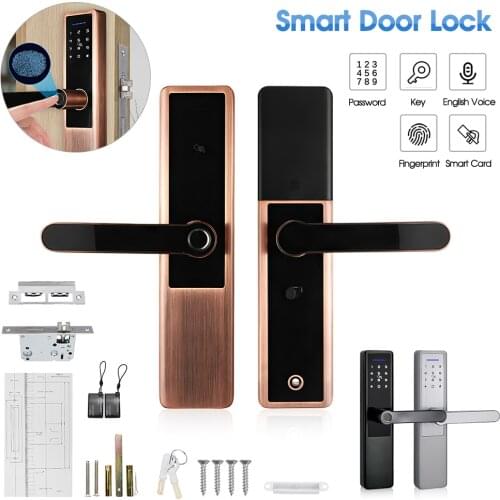 Fingerprint Door Lock Electronic Biometric Fingerprint Lock Digital Touch Password Lock Smart Door Lock with Key/Pad Card