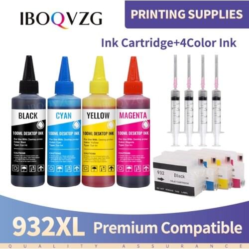 IBOQVZG refill ink kit kits for hp 932 933XL Refillable ink cartridge for HP Pro 6100 6600 6700 7110 6100e 6600e printer Dey ink
