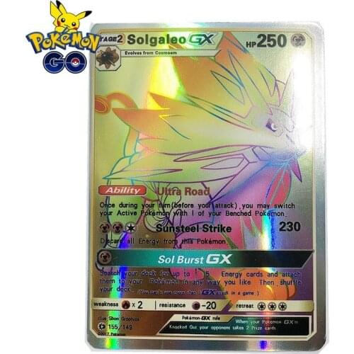Takara Tomy 30PCS Pokemon Card Combat Flash Shining Cards Sun Moon GX