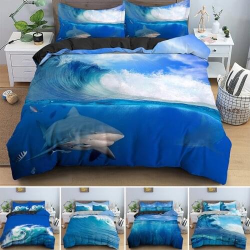 Blue Sea Sky Bedding Set Queen Size Duvet Cover Comforter Covers Sets With Pillowcase Single King 2/3PCS