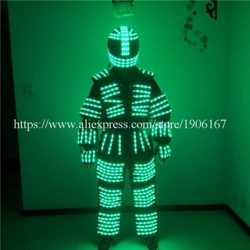 Colorful Led Luminous Robot Suit With Helmet Gloves LED Clothing Growing Light Kryoman Ballroom Costume Party Stage Clothes