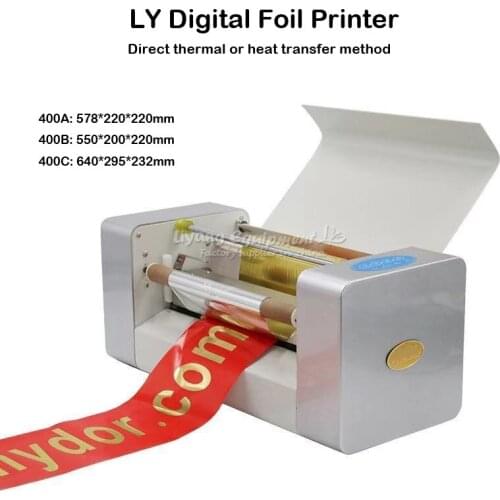 LY 400A 400B 400C Foil Press Machine Digital Hot Foil Stamping Printer Machine Business Card Printing Can Add Rolling Reel Kit