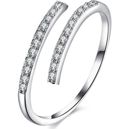 Fashion Crystal Open Rings for Women Classic Simple Finger Rings Party Jewelry Gifts