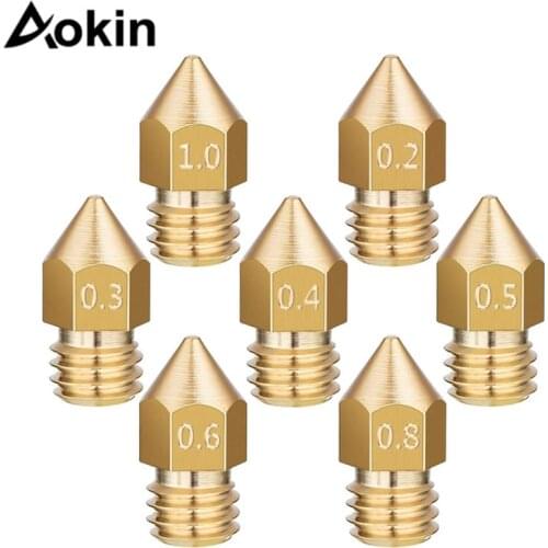 MK7/MK8 Nozzle For 3d Printer 0.4/0.3/0.2/0.5/0.6/0.8 mm Copper Parts Extruder Threaded 1.75mm 3.0mm Filament Head Brass Nozzles