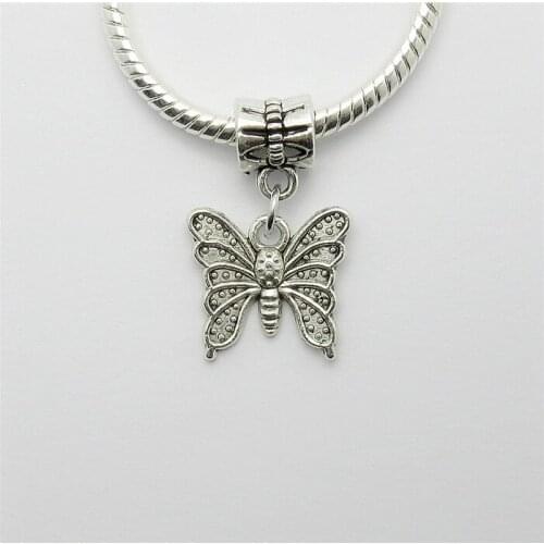 Wholesale lots 25pcs fit Pandora charms bracelet DIY pendant beads dangle Butterfly charm pendants for jewelry making