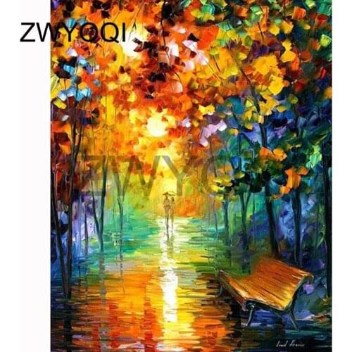 Full Round Diamond mosaic bench Couple 5D DIY Diamond painting Cross stitch Full Square Diamond embroidery scenery bench Couple