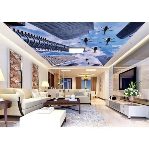 Custom photo background 3d ceiling murals wallpaper Non-woven Helicopter sky room decoration painting wallpaper for walls 3d