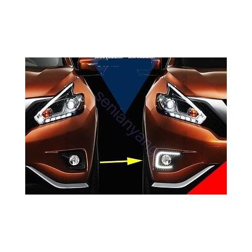 For Nissan Murano Front Fog LED DRL Running Daytime Light Lamp Kit 15-16