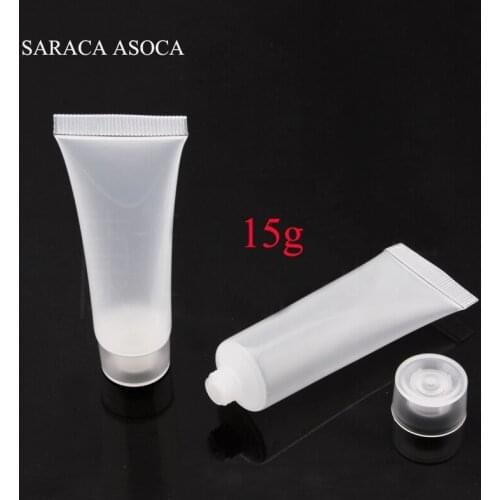 Wholesale and retail 15g 15ml transparent soft tube 100pcs/lot DIY plastic empty Facial Cleanser tubes container