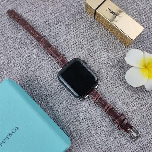 Women strap for apple watch 6 SE 40mm 44mm band slim leather correa for iwatch serie 5 4 3 38mm 42mm bands girls thin wrist belt