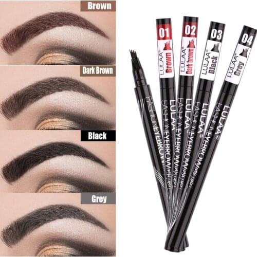 1pc Four Fork Tip Eyebrow Pen Natural Durable Lasting Waterproof Non-fading Fine Sketches Liquid Eyebrow Pencil Makeup TSLM1