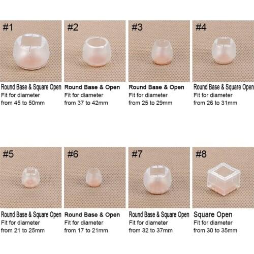 10pcs Silicone Rectangle Square Round Chair Leg Caps Feet Pads Furniture Table Covers Wood Floor Protectors JS22