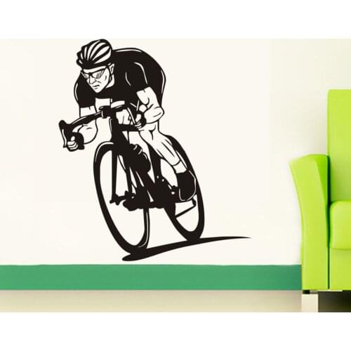 GYM Sports Wall Stickers Riding A Mountain Bike Home Decor Removable Viny For Boys Kids Room GYM Decorative Decal Mural SA053