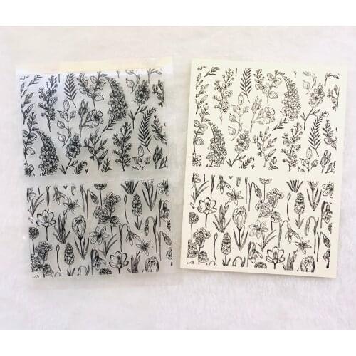 SS Creativity 2pc Vintage Floral Clear Stamps for Scrapbooking New 2021 Seals Transparent Silicone Journal Cardmaking Decoration