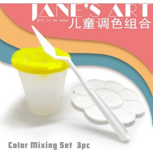 Art Supplies Plastic Palette Scraper Pen Washer Painting Set For Kids And Students Drawing Tool