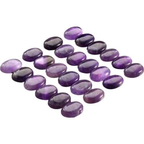 TUMBEELLUWA 1Lot (10Pc) Purple Crystal Oval Flatback CAB Cabochons Smooth Beads for Jewelry Making