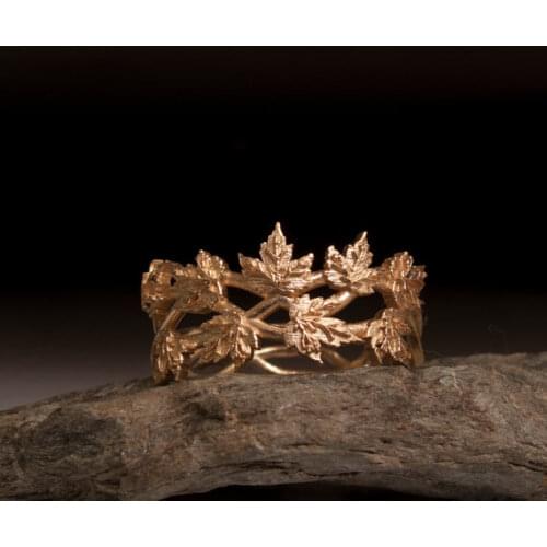 Wholesale Vintage Adjustable Leaf Ring High Quality Brand Designer vine maple leaf oak leaf branch twig tree Ring Goth Jewelry