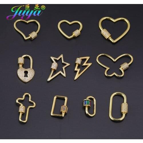 Juya DIY Jewelry Accessories Simple Design Decorative Gold Color Spiral Bolt Screw Clasps For Punk Jewelry Making Supplies