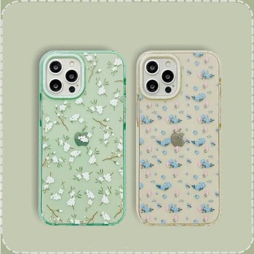 Hot Summer small floral Transparent soft silicon Phone Case For apple iPhone 12 Pro Max MiNi 7 8 Plus X XS XR 11 SE 2 Back Cover