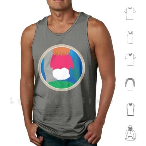 Ponyo tank tops vest 100% Cotton Ponyo Studio Ghibli Fish Ocean Underwater Anime Movie Back View Hayao Miyazaki