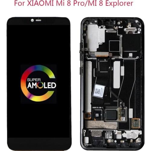 AMOLED 6.21" LCD For XIAOMI Mi 8 Pro LCD Touch Screen Digitizer For Xiaomi Mi8 Pro Display with Fingerprint MI 8 Explorer