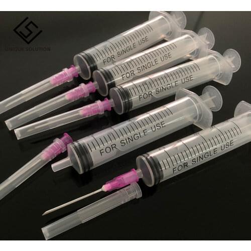 10mL Plastic Syringe Hydroponics Analyze Measuring Cubs Nutrients Syringe needle For Injectors Ink Cartridge Pets Cat Feeders