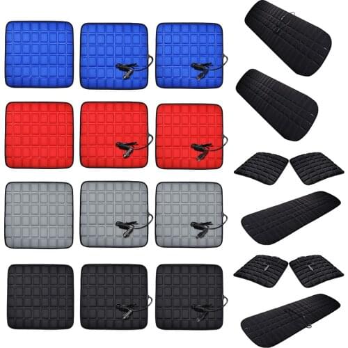 12V Front Rear Seat Pad Chair Cushion Electric Heating Protector Pad 5V USB Heated Car Seat Cover Protector