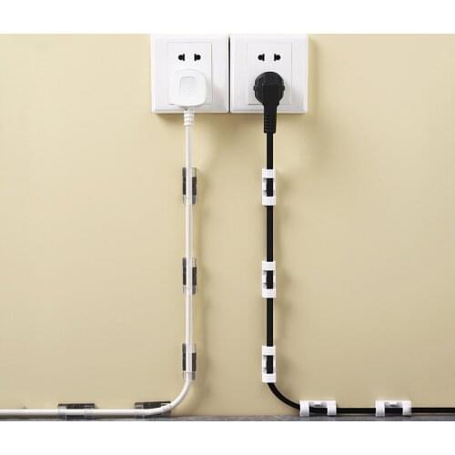 20pcs/Set Earphone Telephone Line Tie Fixer USB Organizer Cable Winder Clip Adhesive Charger Clasp Desk Wire Cord Clips Holder