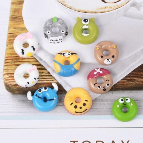 5 pcs Donut Charms for DIY Candy Polymer Filler Accessories Toys Modeling Clay Kit for Children