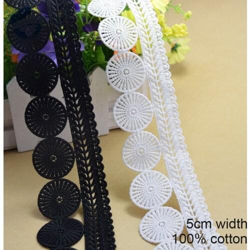 5cm 2 colors embroid sewing ribbon guipure lace trim or fabric warp knitting DIY Garment Accessories free shipping#3677