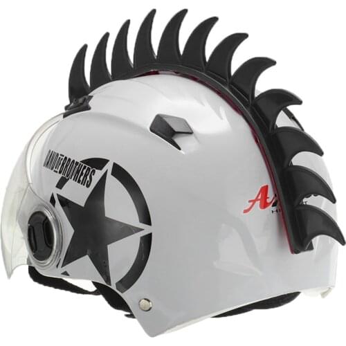 6 Colors Motorcycle Helmet Decoration Mohawks Rubber Spikes Strip Biker Helmets Sticker Punk Sticker