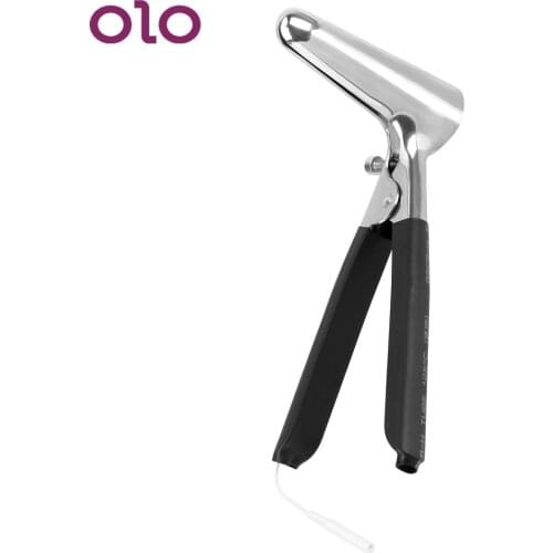 OLO Electric Shock Anal Speculum Anal Expander Stainless Steel Vaginal Dilator Sex Toys for Women Medical Themed Toys