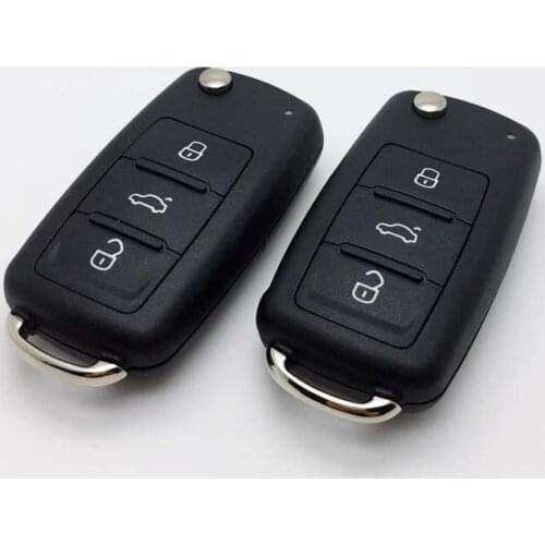 Car remote control folding key shell 3 buttons Fob for Volkswagen Tiguan Golf Sagitar Polo MK6 uncut blade badge Fob novelty