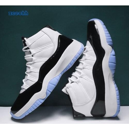 Zeeohh Matte Leather Surface Anti-skid Cushion Air Cushion Basketball Shoes Safety Protection High-top Sneakers Couple Shoes