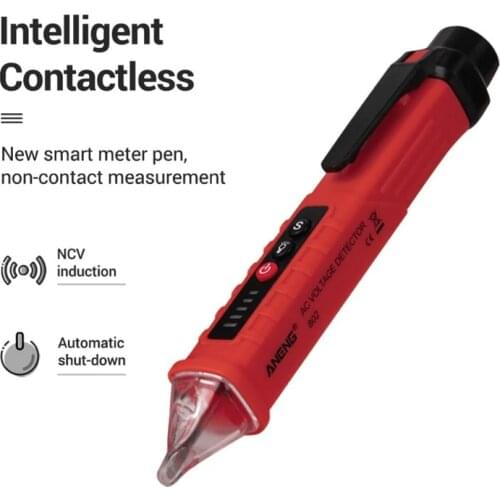 AC 12V~1000V Non-contact Induction Test Pencil Electrical Tester Sound/Light Alarm Voltage Detector with Flashlight