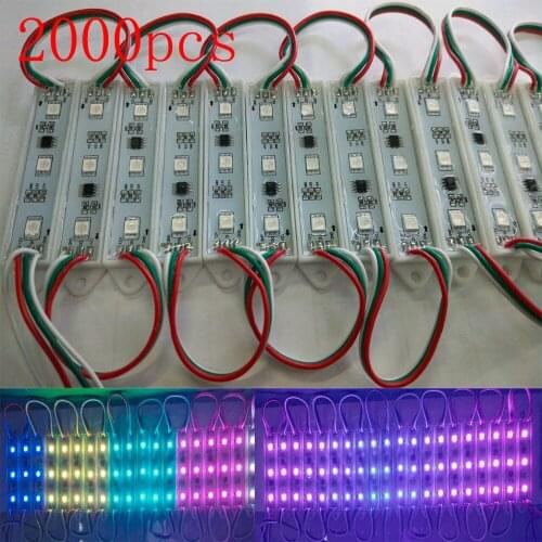 FREE DHL 2000pcs Korea chip Magic color 1903 IC 5050 RGB Digital DMX LED Module light,DC12V advertising/windows light