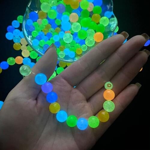 50-200Pcs/Lot 6 8 10 12mm Mix Color Glow In The Dark Loose Luminous Acrylic Beads For Women DIY Jewelry Making Bracelet Necklace