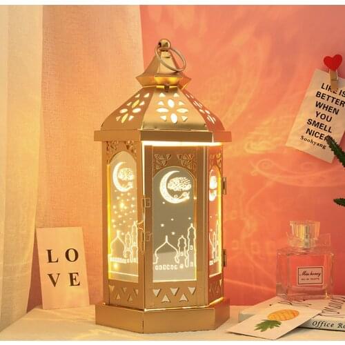 Eid Mubarak Ramadan LED Decorative Lantern Light Lamp for Home Living Study Room Party Desktop Hanging Decor