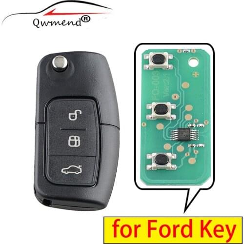Remote Car Key for Ford Mondeo Focus Fiesta 2005-2010 3 Buttons 433MHz 4D60 Chip Car Remote Key Fob FO21 Blade for Ford Key