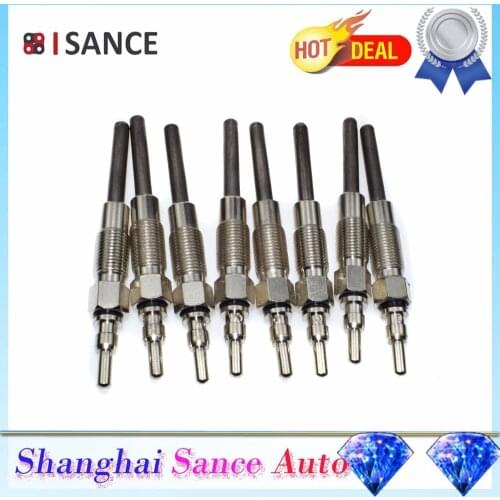 ISANCE 8 Pcs Diesel Glow Plug F2TZ12A342A ZD-9 DRX00084 For Ford F350 F250 E-250 E-350 7.3L 1988 1989 1990 1991 1992 1993 1994