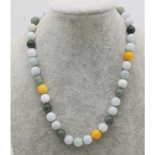 Emerald green round 10mm necklace 18" nature FPPJ wholesale beads AA gemstone for woman gift