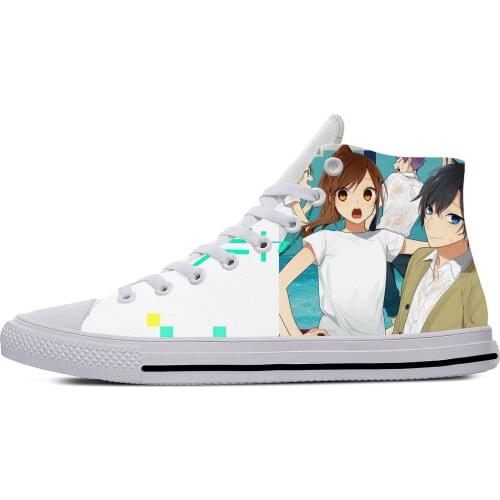 Japanese Anime Hori San to Miyamura Kun Horimiya Casual Cloth Shoes High Top Lightweight Breathable 3D Print Men Women Sneakers