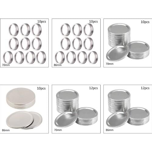 Canning Lids, Regular Mouth Mason Jar Lids And Bands, Stainless Steel Lids For Mason Jar10 Pack (Silver) 86MM Drop Shipping