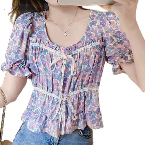 Summer Women Blouse Shirts Office Casual Clothing Top Female Womans Blouses Shirt O-Neck Fashion Feminine Blusas Printing Tops
