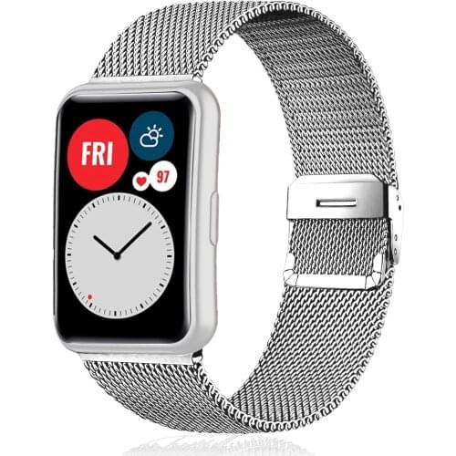 Milanese Band For Huawei Watch FIT Strap Accessories stainless steel metal Sliding buckle smart bracelet Huawei Watch fit Strap