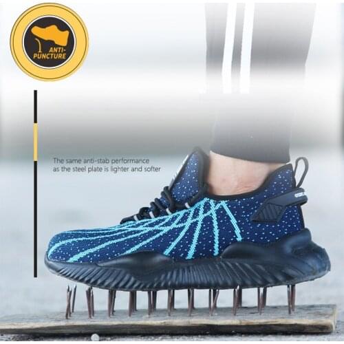 Summer Mens Outdoor Steel Toe Anti Smashing Protective Work Shoes Boots Men Puncture Proof Safety Shoes Anti-slip