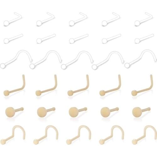 Mix Set Clear Piercing Retainers Septum Retainer Nose Studs Flexible Lip Ear Nose Tongue Rings Cartilage Rook Daith Earrings