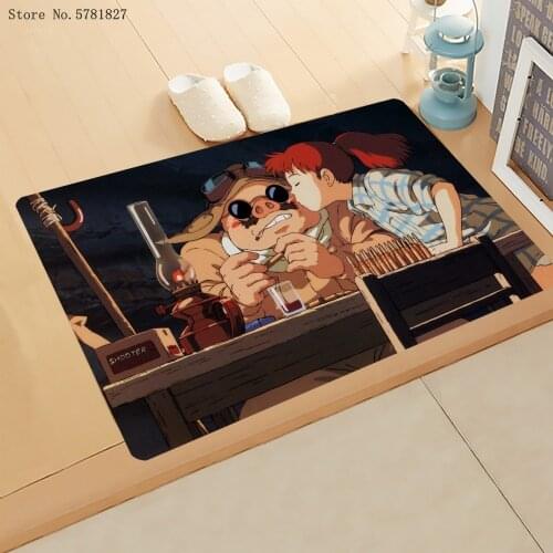 Kurenai No Buta Small Doormat Porco Rosso Doormat Kitchen Doorway Floor Rug For Living Room Carpet For Home Textile Mat Decor