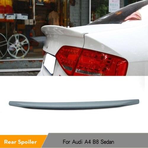 Unpainted PU Grey Primer Rear Trunk Boot Spoiler Wing Lip For Audi A4 B8 Saloon 2009 - 2013 Rear Trunk Boot Lip Wing