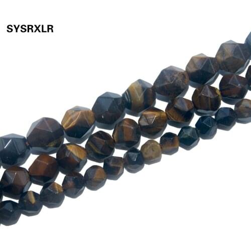 Wholesale Faceted Yellow Tiger Eye Natural Stone Beads Round Spacer Beads For Jewelry Making Diy Bracelet Necklace 6/8/10 MM